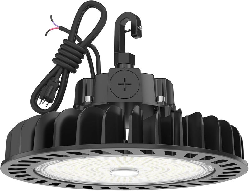 Hyperlite LED UFO High Bay Lights 250W 36,250lm 1-10V Dimmable 5000K 5' Cable with 110V Plug Hanging Hook Safe Rope UL Listed for Shopping Mall Stadium Exhibition Hall - Image 1